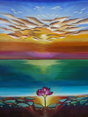 this is ther version of awakening with out the multiple panels. This is a giclee print you can get on  on canvas or metal 
