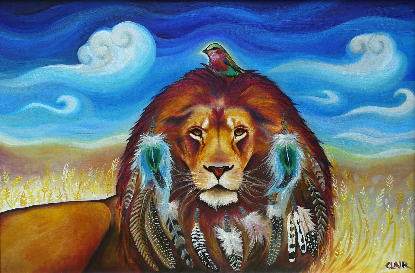 "Peaceful Warrior" giclee on metal 5x12