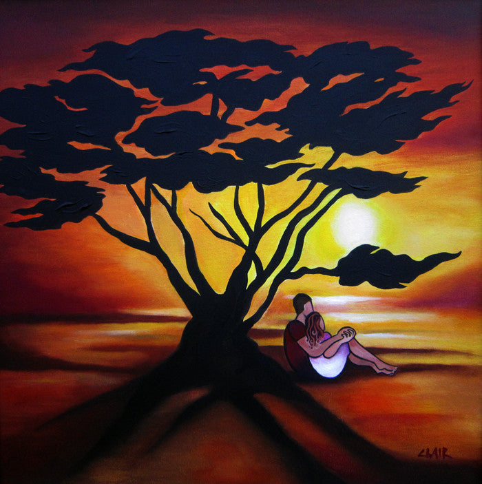 "Sunset Silhouette" giclee on metal 12x12