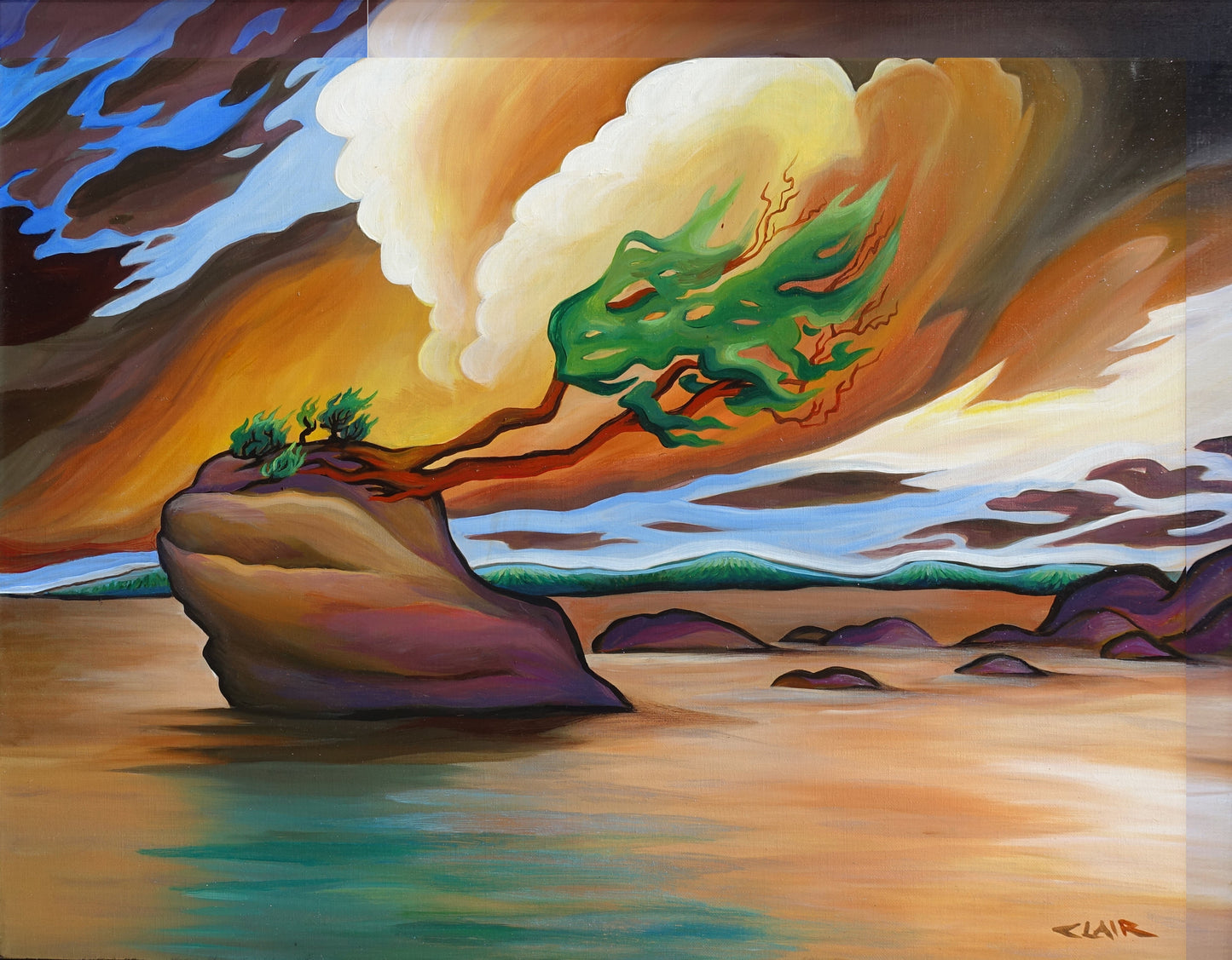 "Go with the Flow" giclee on metal 5x12