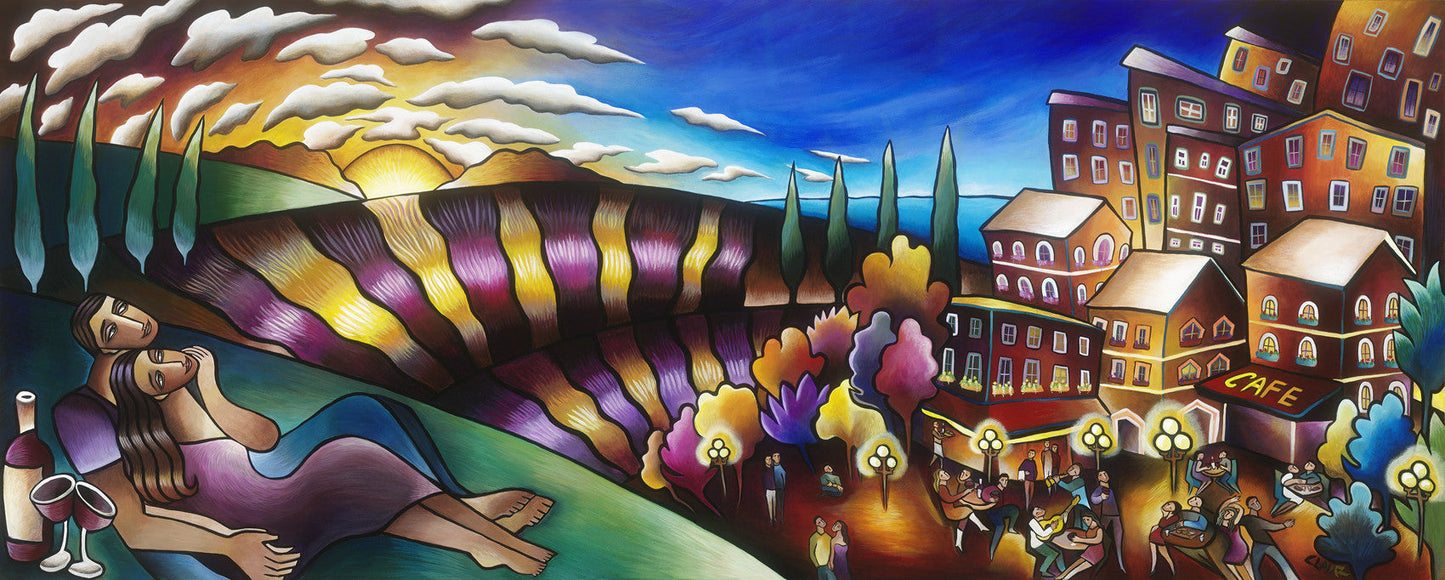 "Our Italian Hideaway" giclee on metal 5x17