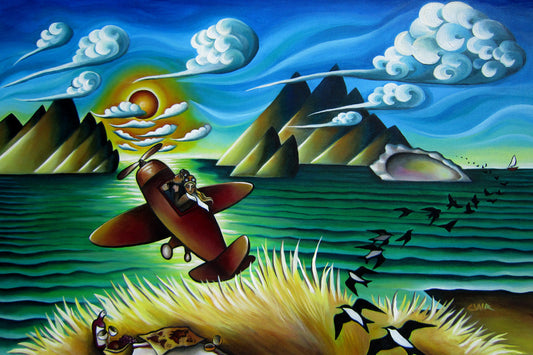 "The World Is Your Oyster" giclee on metal 5x12